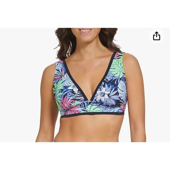 Tommy Hilfiger Women's Standard Over The Shoulder Bra Top with Mesh Trim - Picture 1 of 6